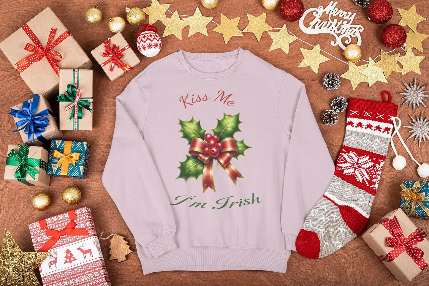 Kiss Me I'm Irish Christmas Sweatshirt