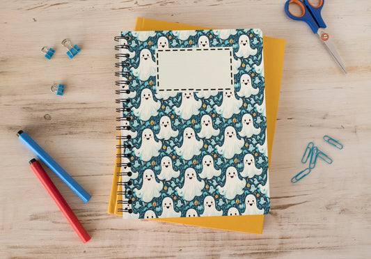 Ghost patterned covered notebook