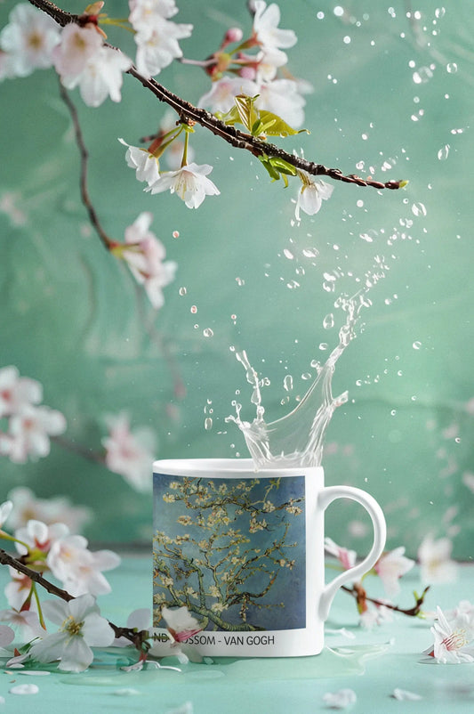 Van Gogh Mug - Almond Blossom Design, Ceramic Cup Printify