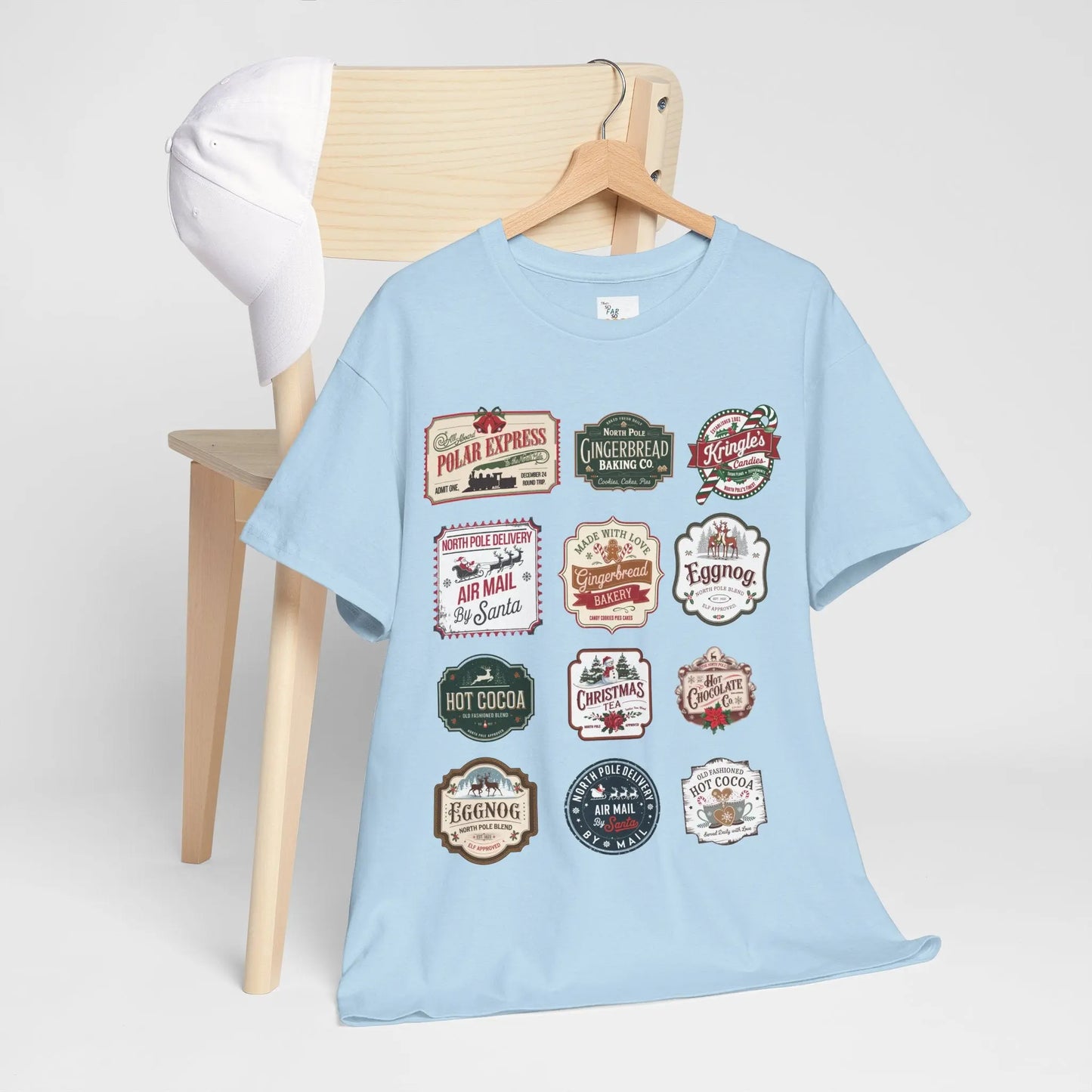 Christmas tshirt featuring vintage stamps