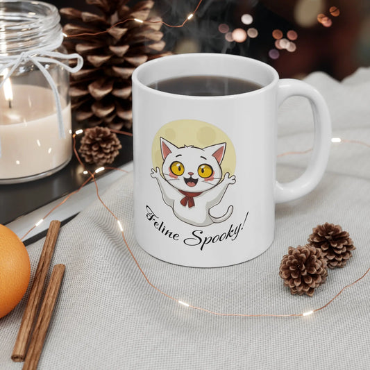 Cat Halloween mug - feline spooky